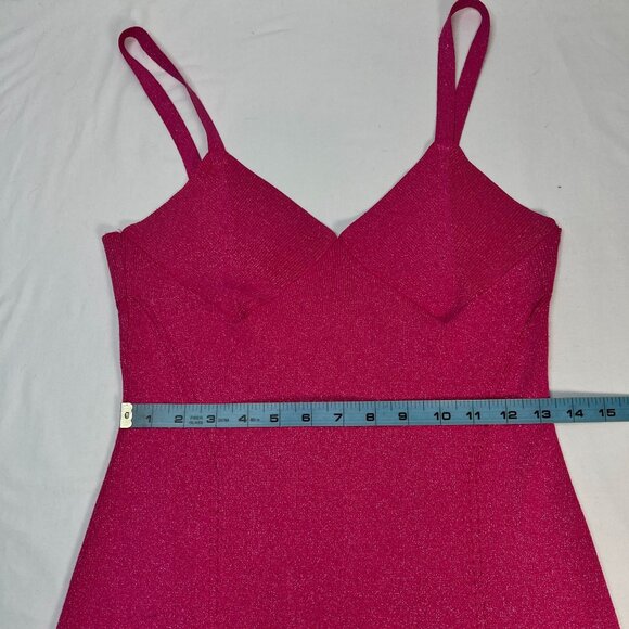 Staud Quartz Midi Slip Dress Party Cocktail Bodycon Metallic Peony Pink Large - Picture 12 of 16